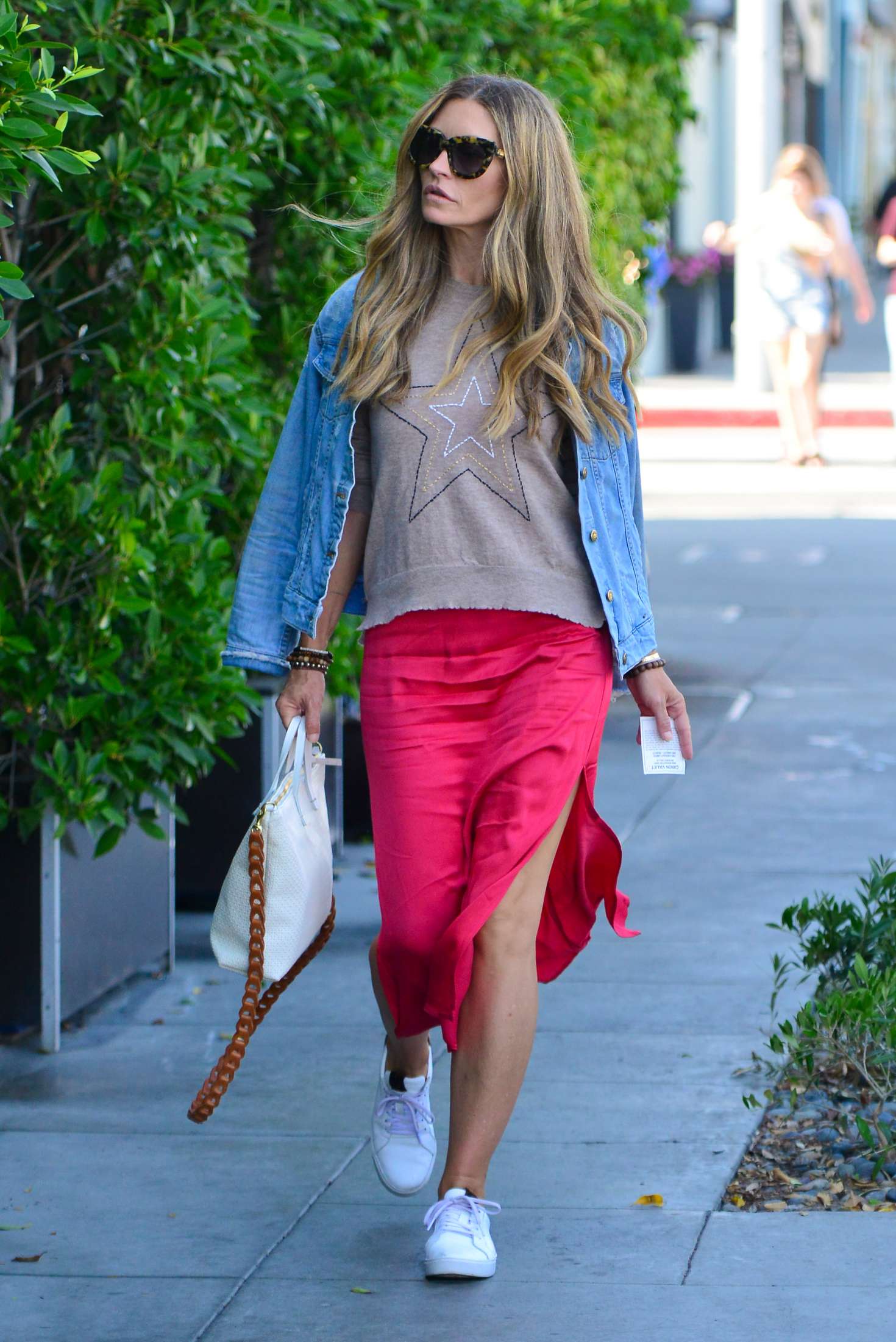Rebecca Gayheart in Red Skirt â€“ Out in Beverly Hills