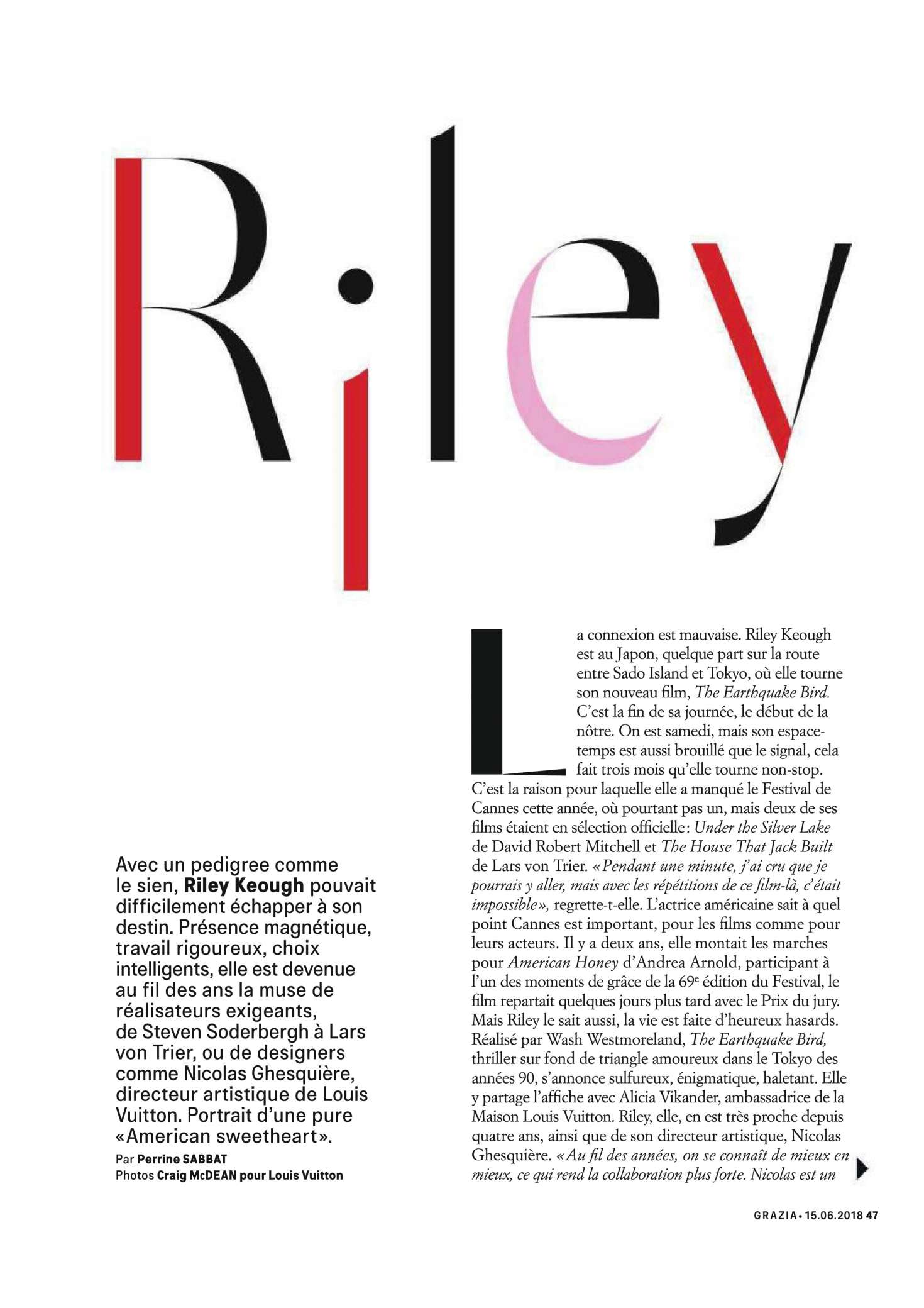 Riley Keough â€“ Grazia Magazine (June 2018)