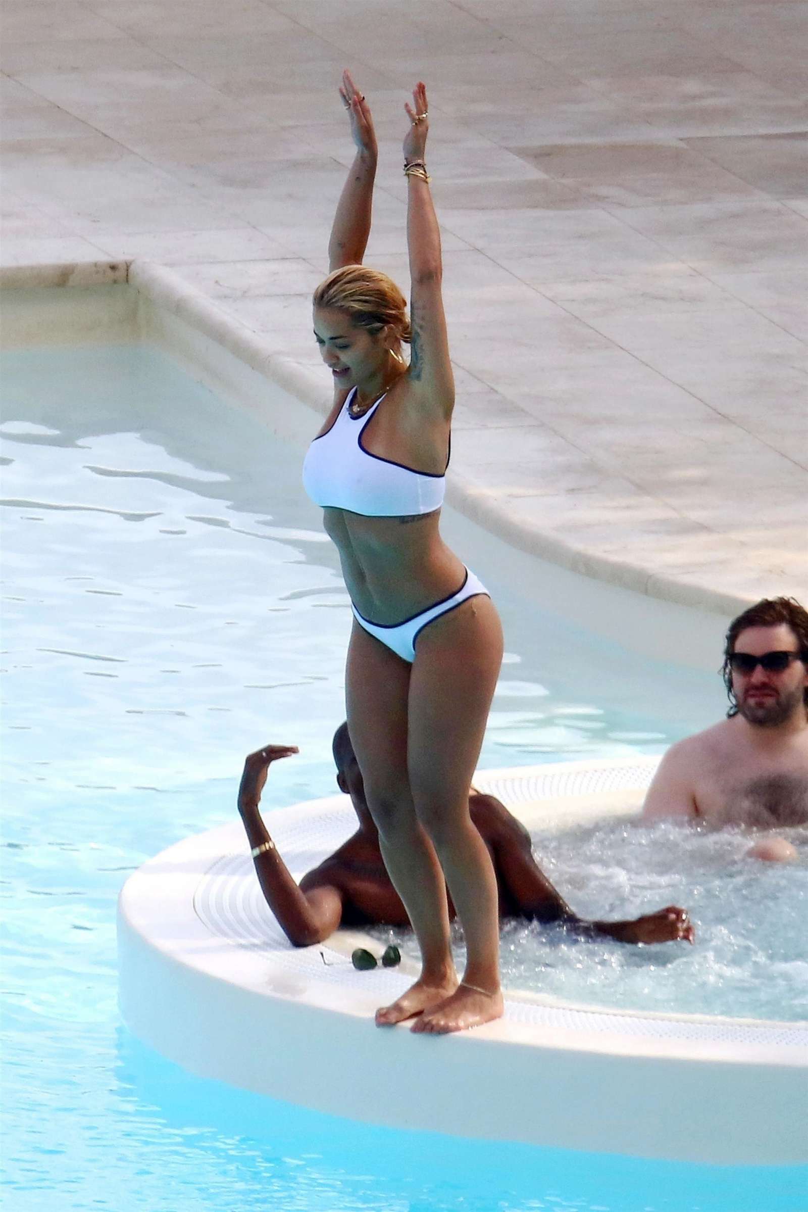 Rita Ora in White Bikini in the French Riviera