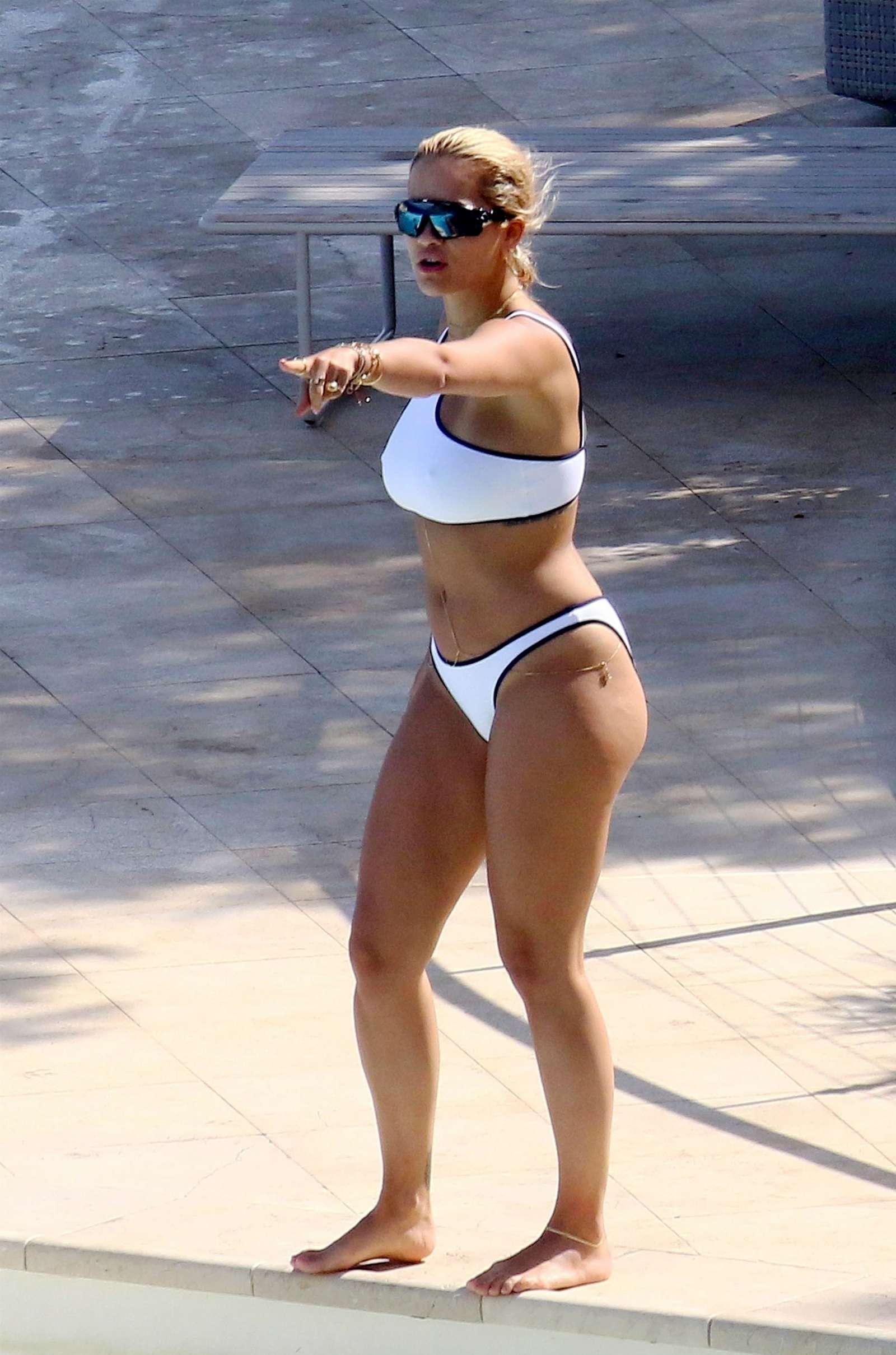 Rita Ora in White Bikini in the French Riviera