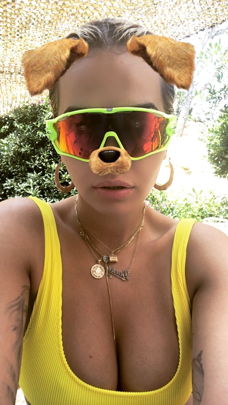 Rita Ora in Yellow Bikini â€“ Social Pics