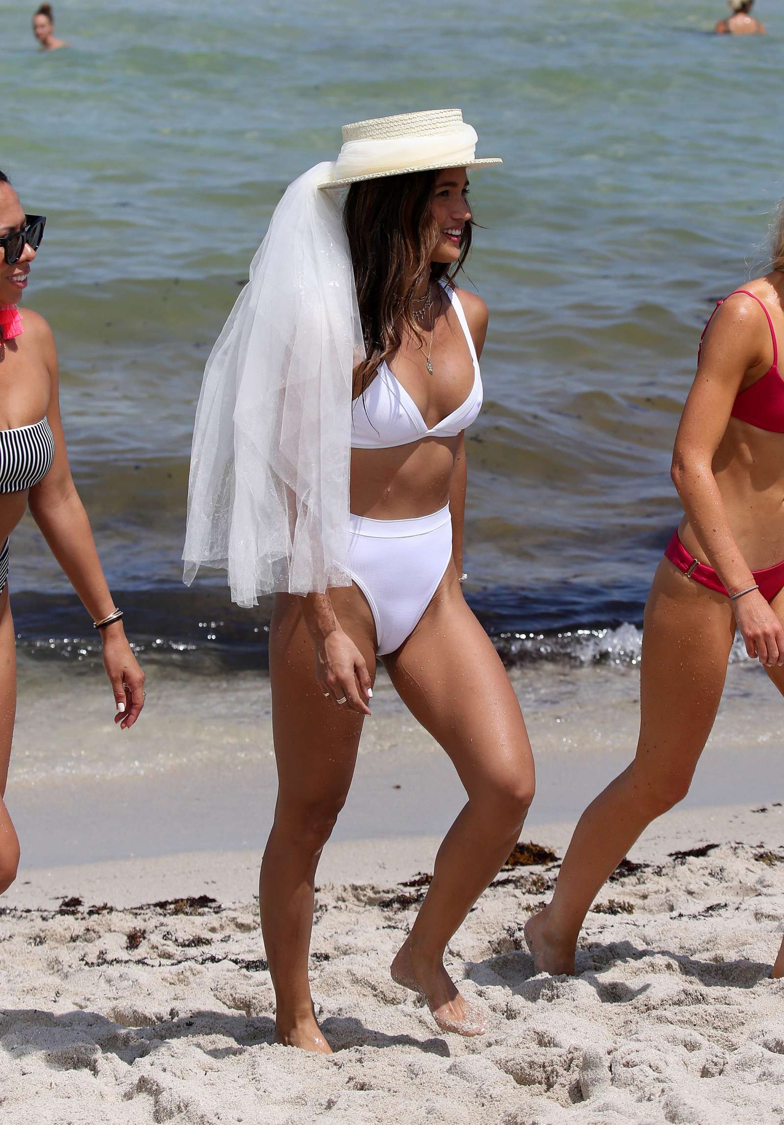 Rocky Barnes in White Bikini â€“ Photoshoot at the beach in Miami