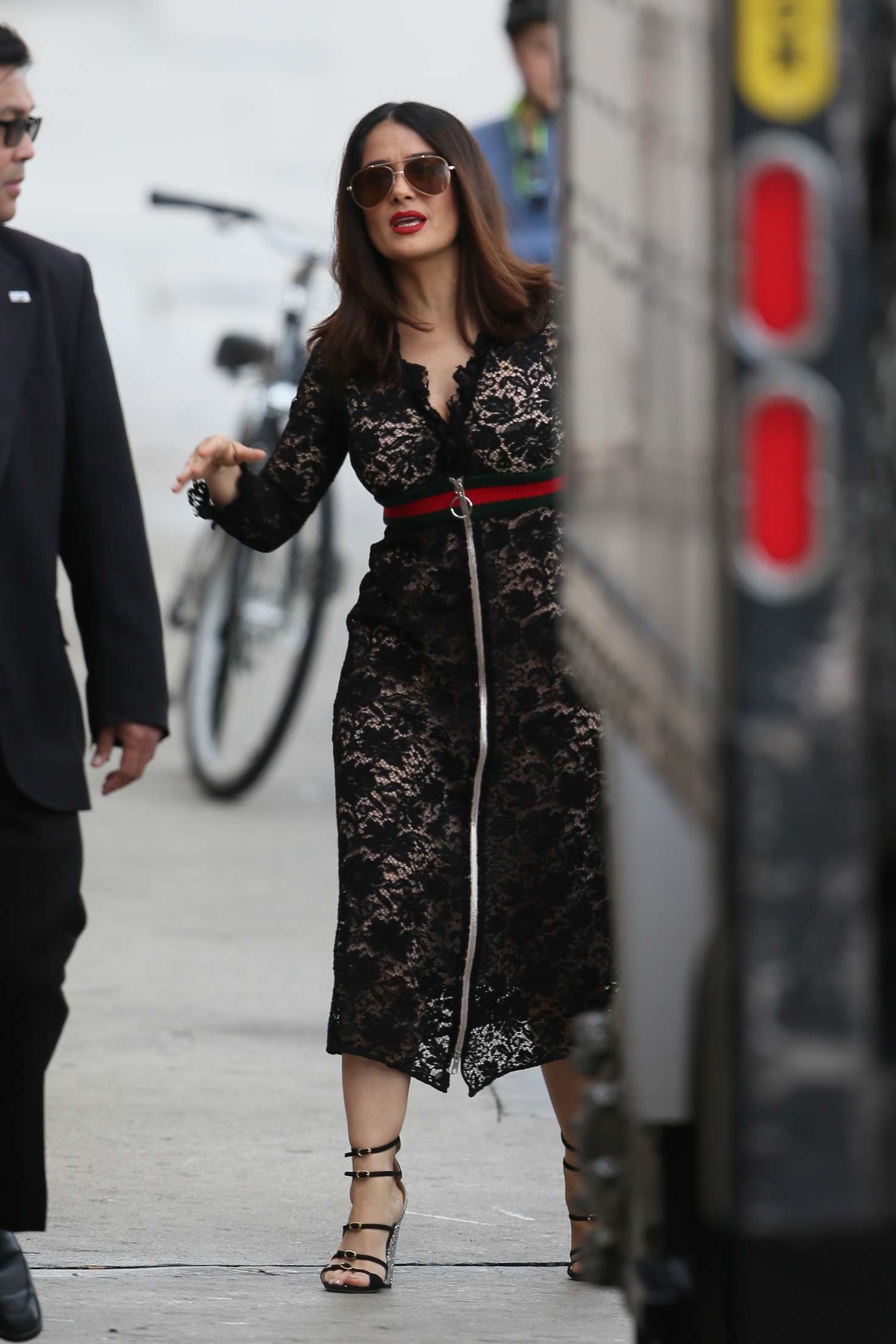 Salma Hayek â€“ Arriving at â€˜Jimmy Kimmel Liveâ€™ in LA