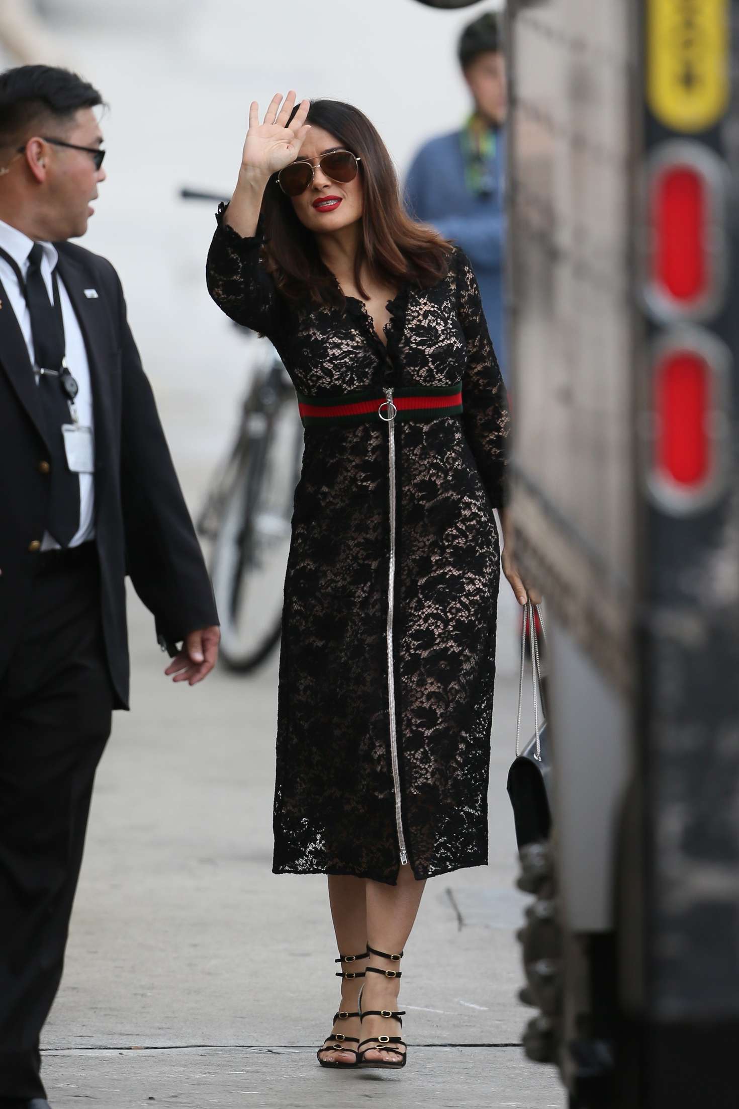 Salma Hayek â€“ Arriving at â€˜Jimmy Kimmel Liveâ€™ in LA