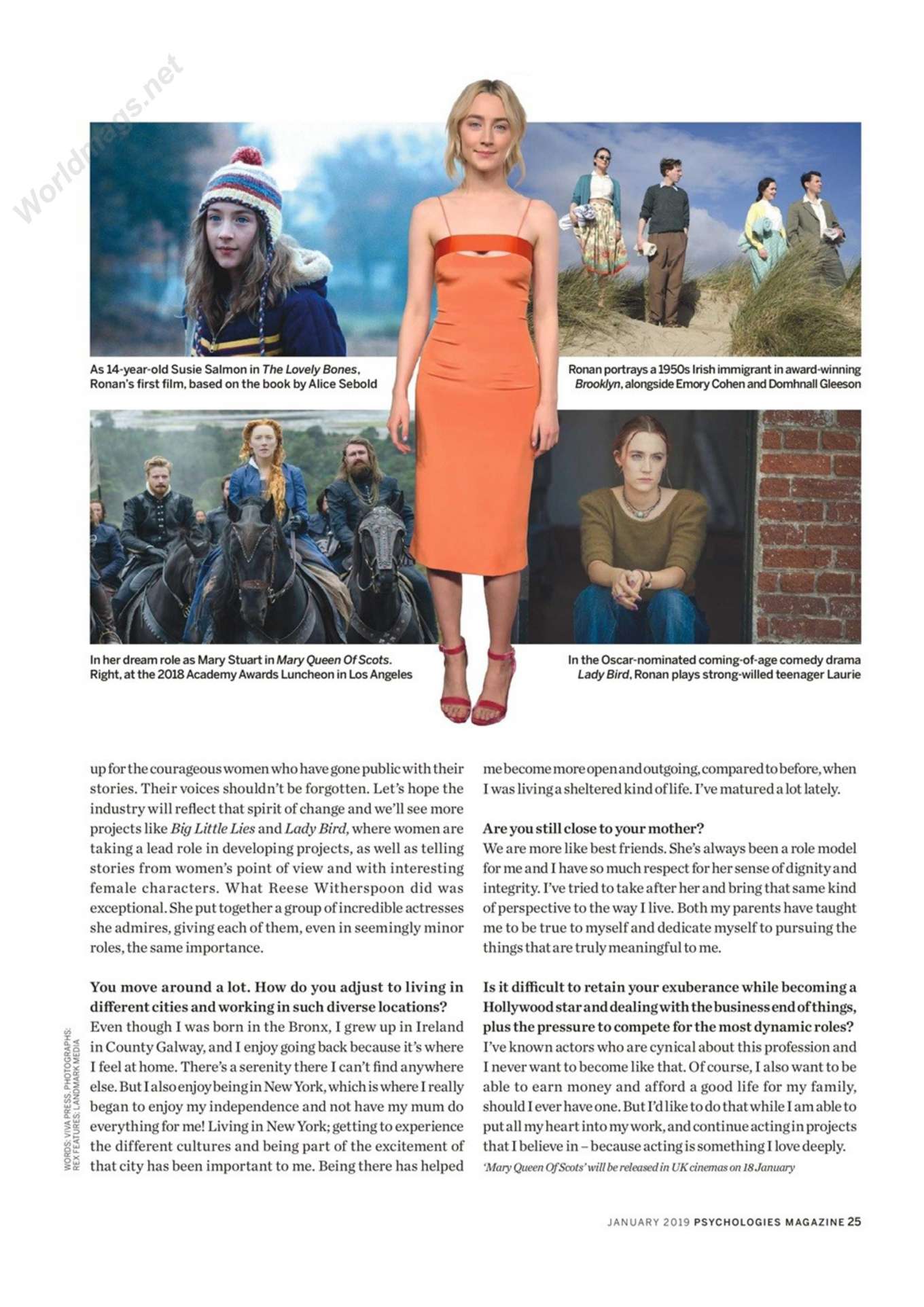 Saoirse Ronan â€“ Psychologies Magazine (UK January 2019 issue)