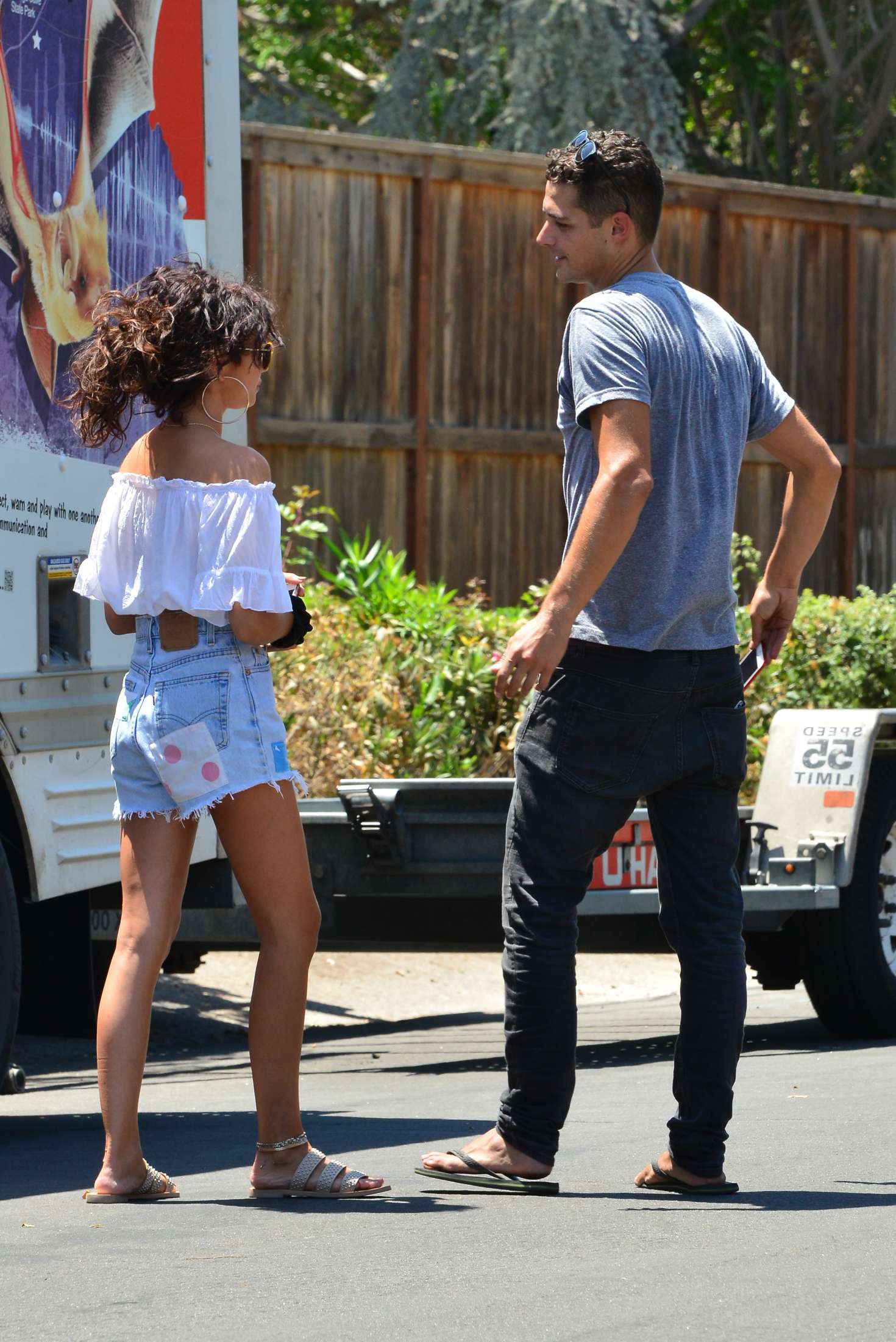Sarah Hyland and Wells Adams â€“ Share a kiss in Studio City