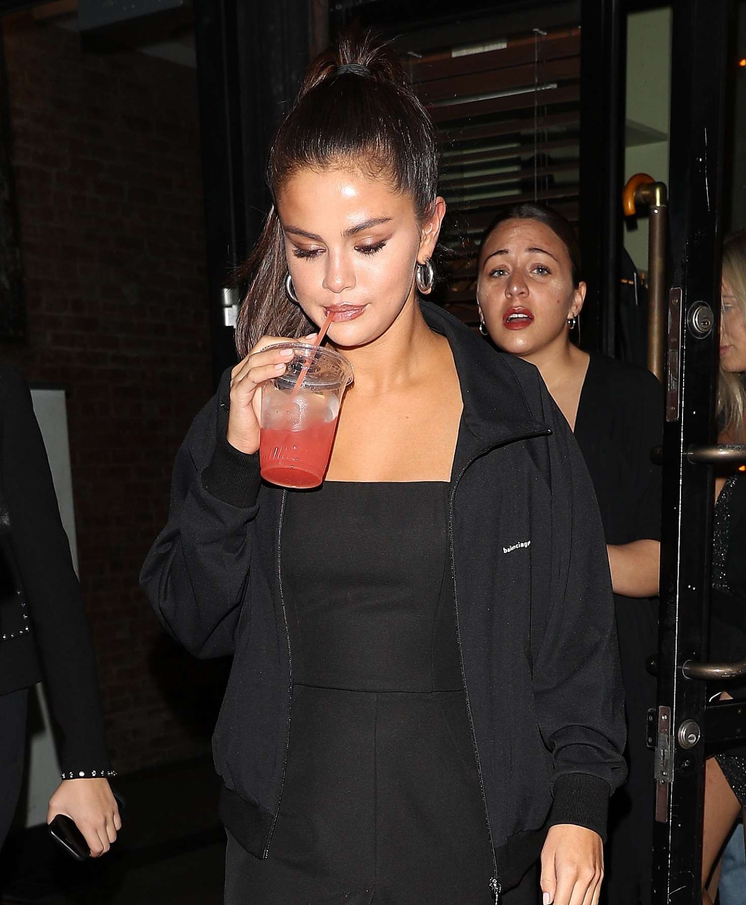 Selena Gomez in Black Dress â€“ Night out in NYC