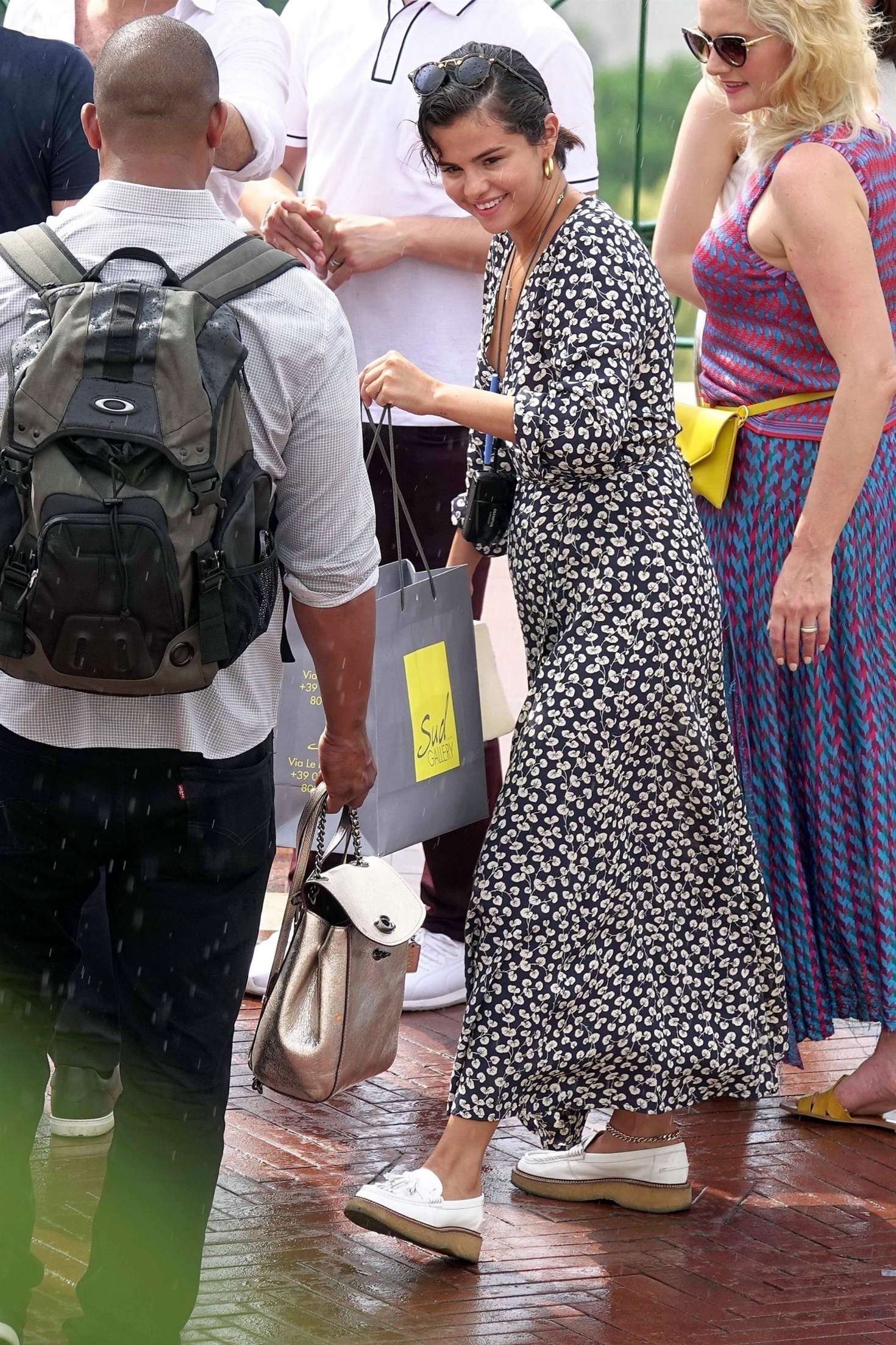 Selena Gomez in Long Dress on holiday in Capri