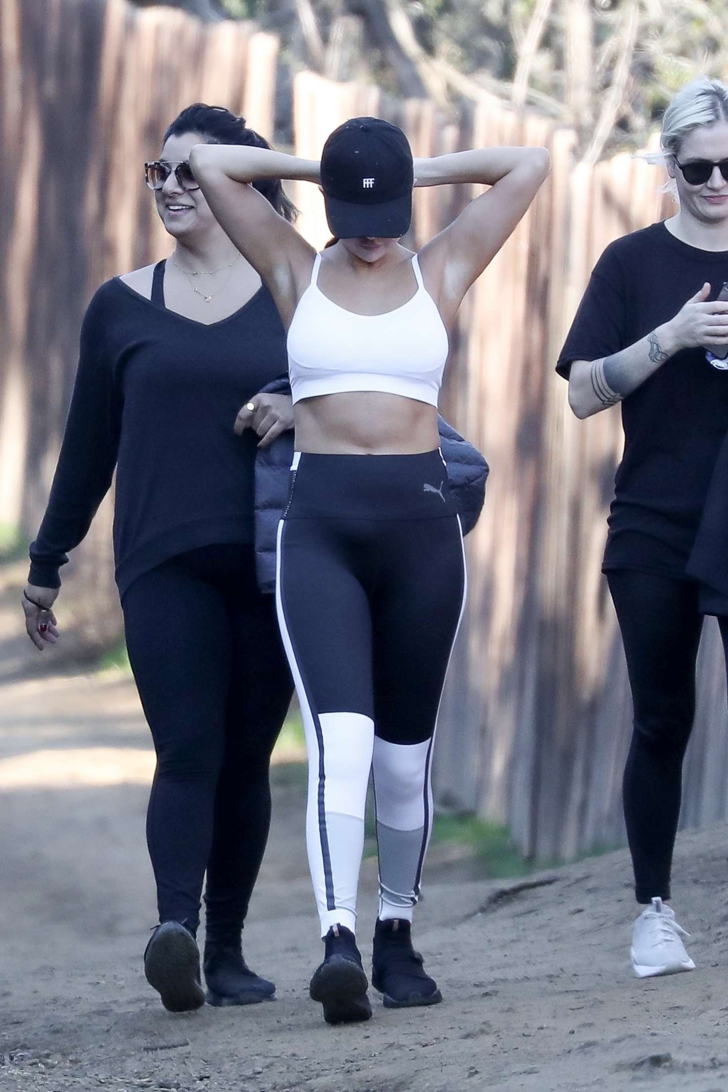 Selena Gomez in Tights â€“ Hiking with friends in Malibu