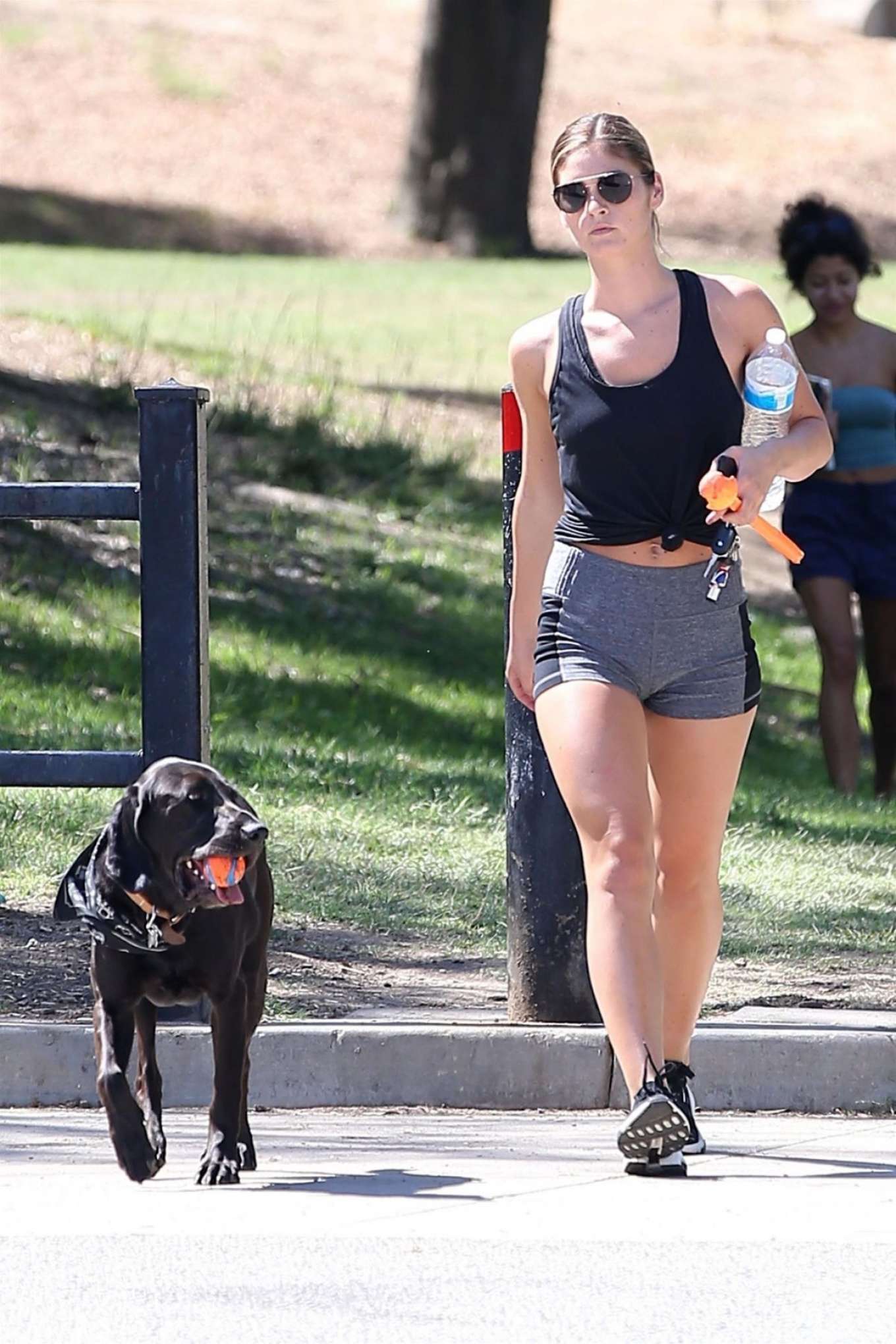 Shauna Sexton in Shorts â€“ With Her Dog in Los Angeles