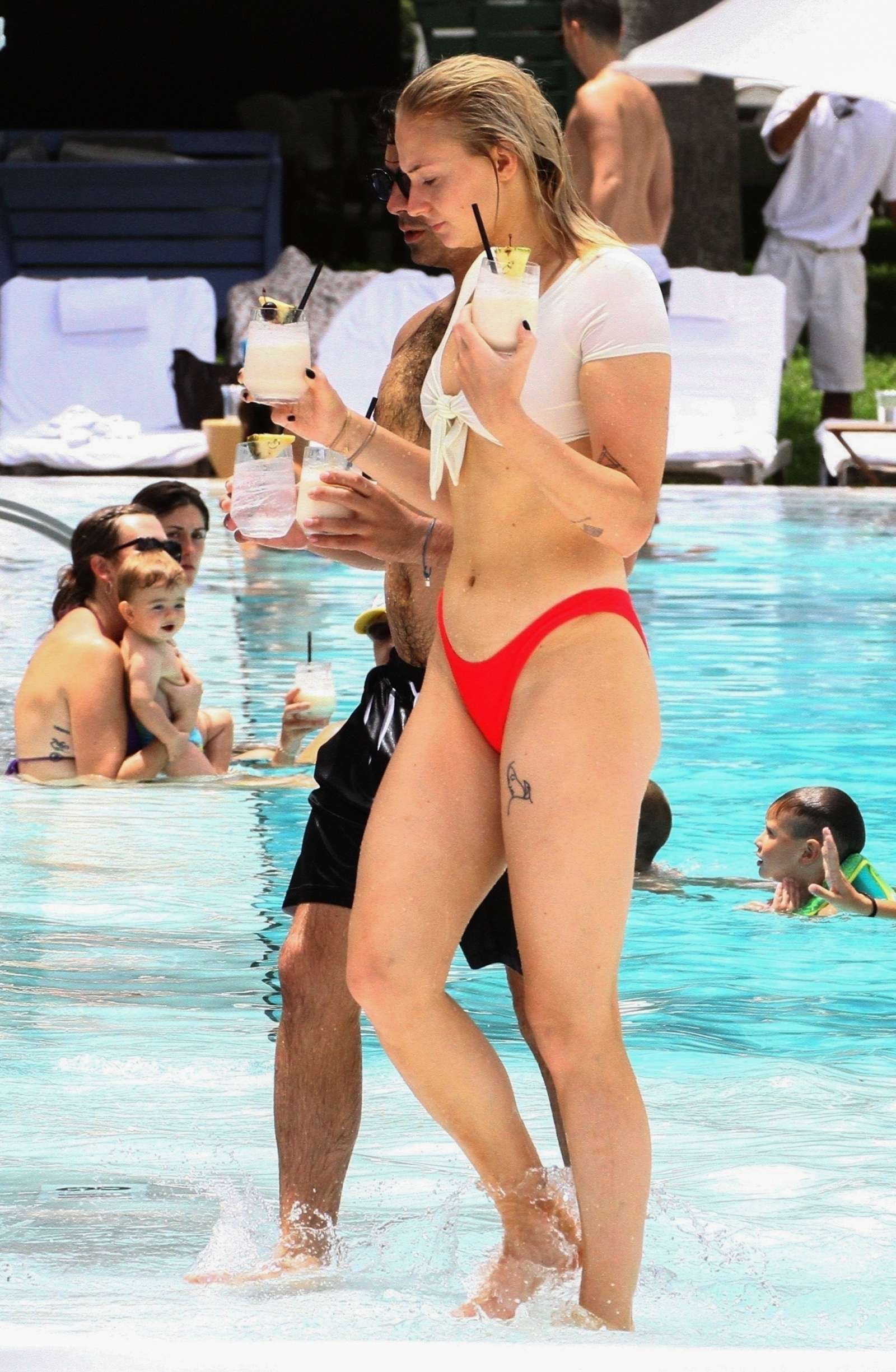 Sophie Turner in Bikini at the Delano Hotel pool in Miami