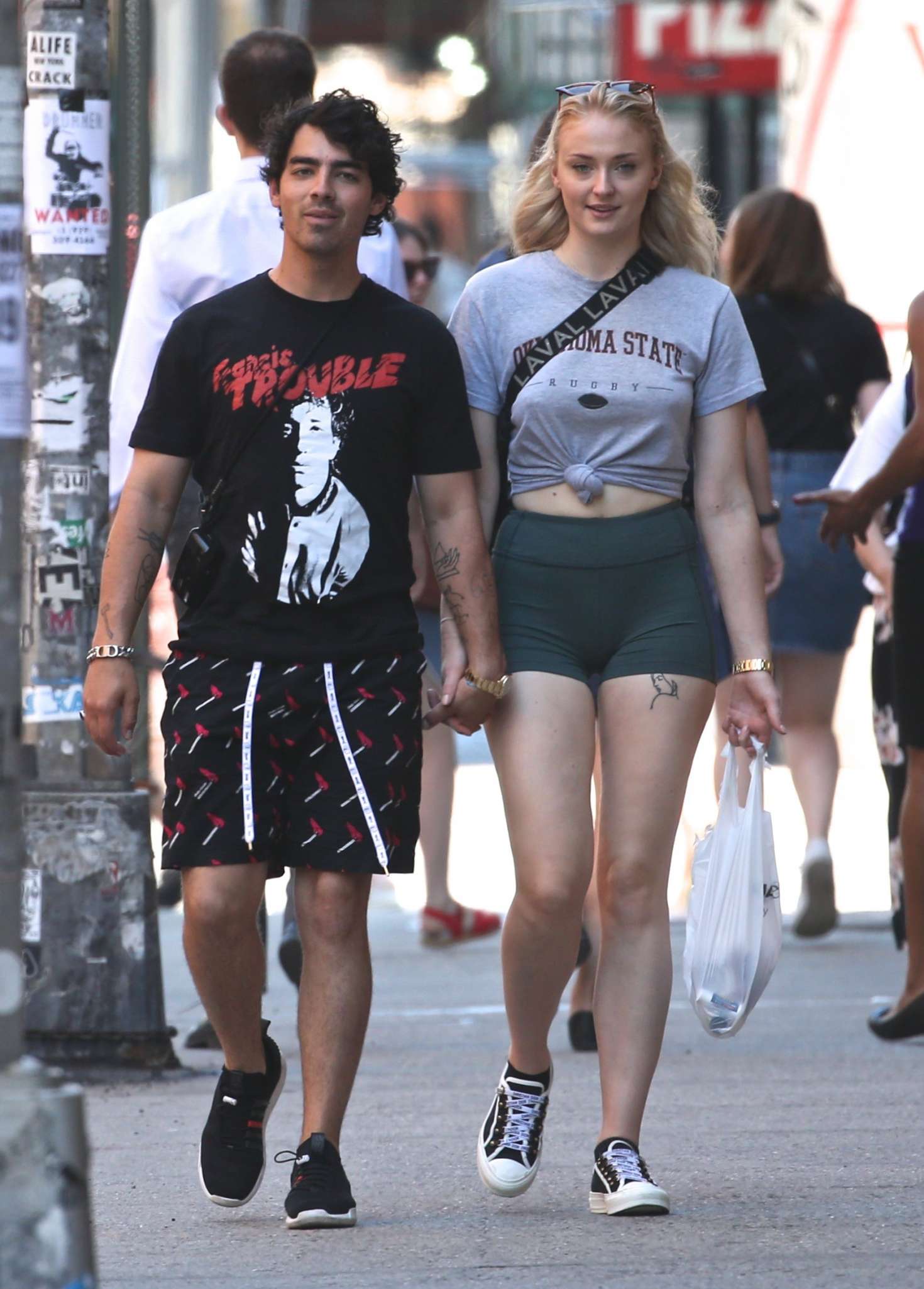 Sophie Turner in Shorts with Joe Jonas â€“ Out in SoHo