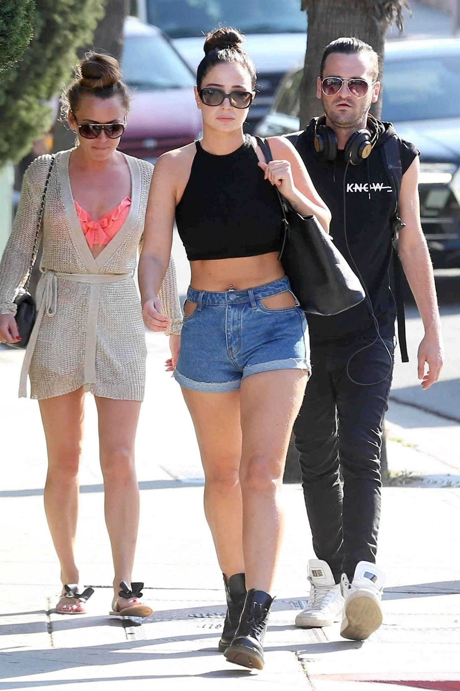 Tulisa Contostavlos in Denim Shorts out in Los Angeles