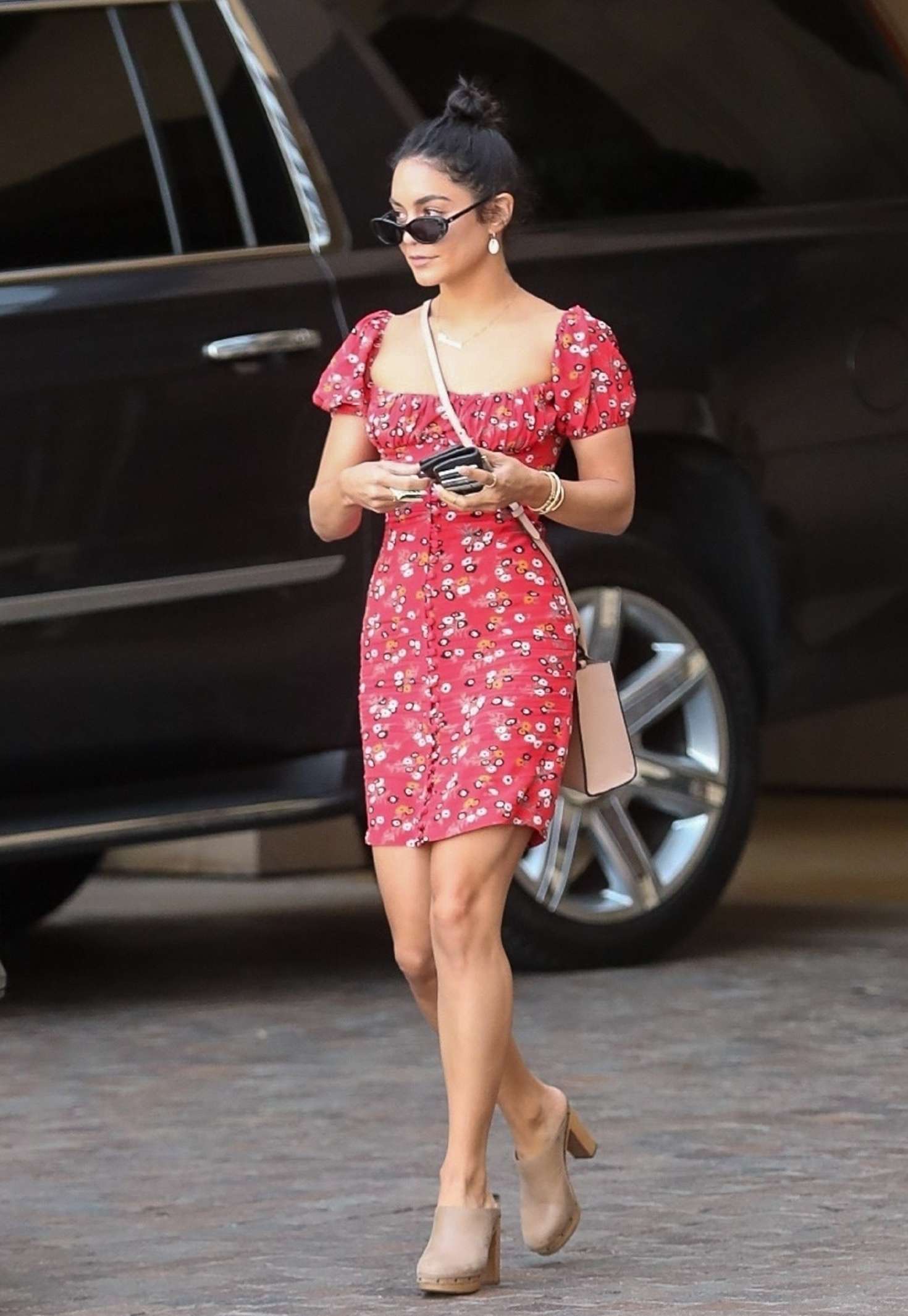 Vanessa Hudgens in Mini Dress â€“ Leaving the Montage Hotel in Beverly Hills