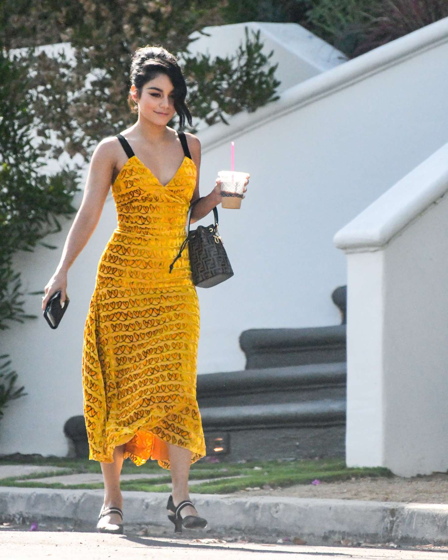 Vanessa Hudgens in Yellow Summer Dress in Los Angeles