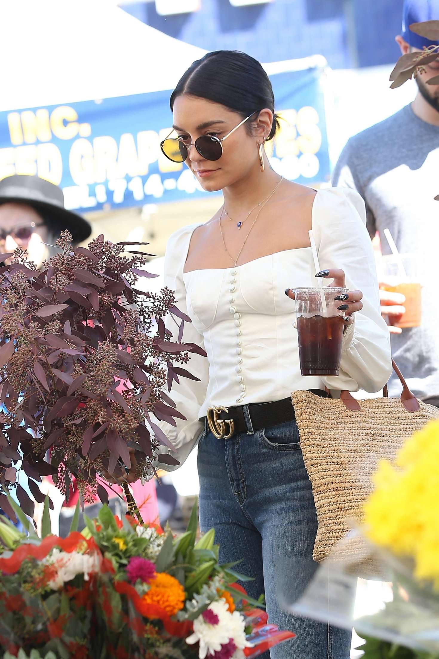 Vanessa Hudgens â€“ Shopping for flowers at the Farmers Market in Studio City