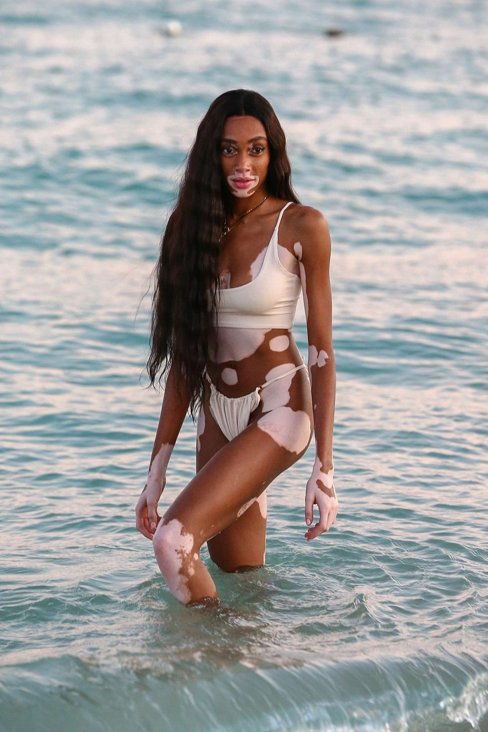Winnie Harlow â€“ Photoshoot on the beach in Miami
