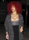 Rihanna shows legs and great cleavage at Giorgio Baldi Ristorante in Santa Monica