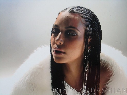 This is a completely new look for Kim Kardashian as we are used to seeing her hair styled but not braided.