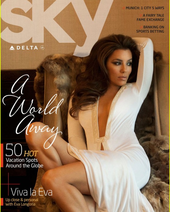 Eva Longoria glams up the cover of Delta Sky’s March issue.