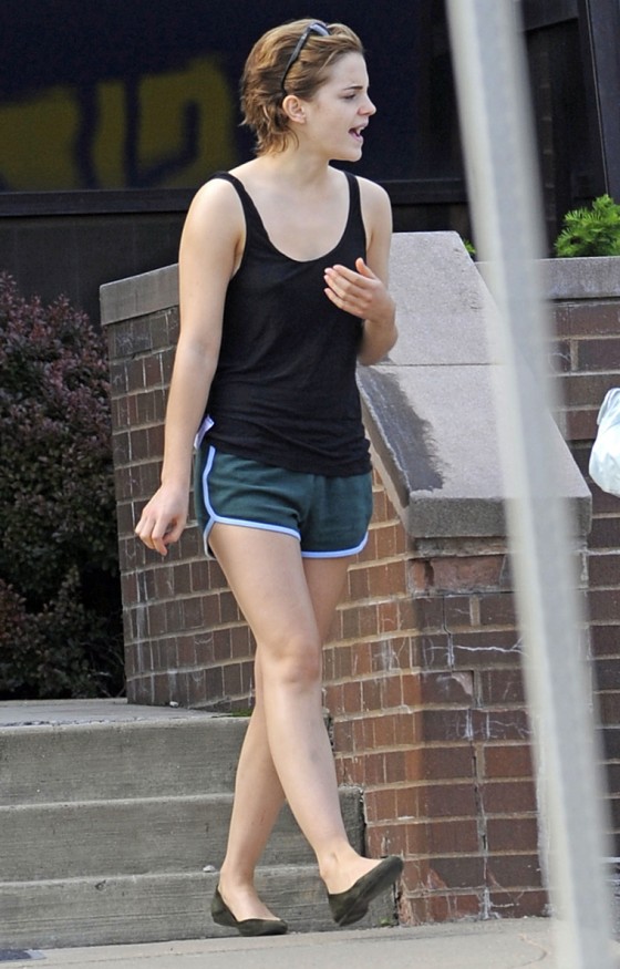 Emma Watson - wearing shorts while out and about in Pittsburgh