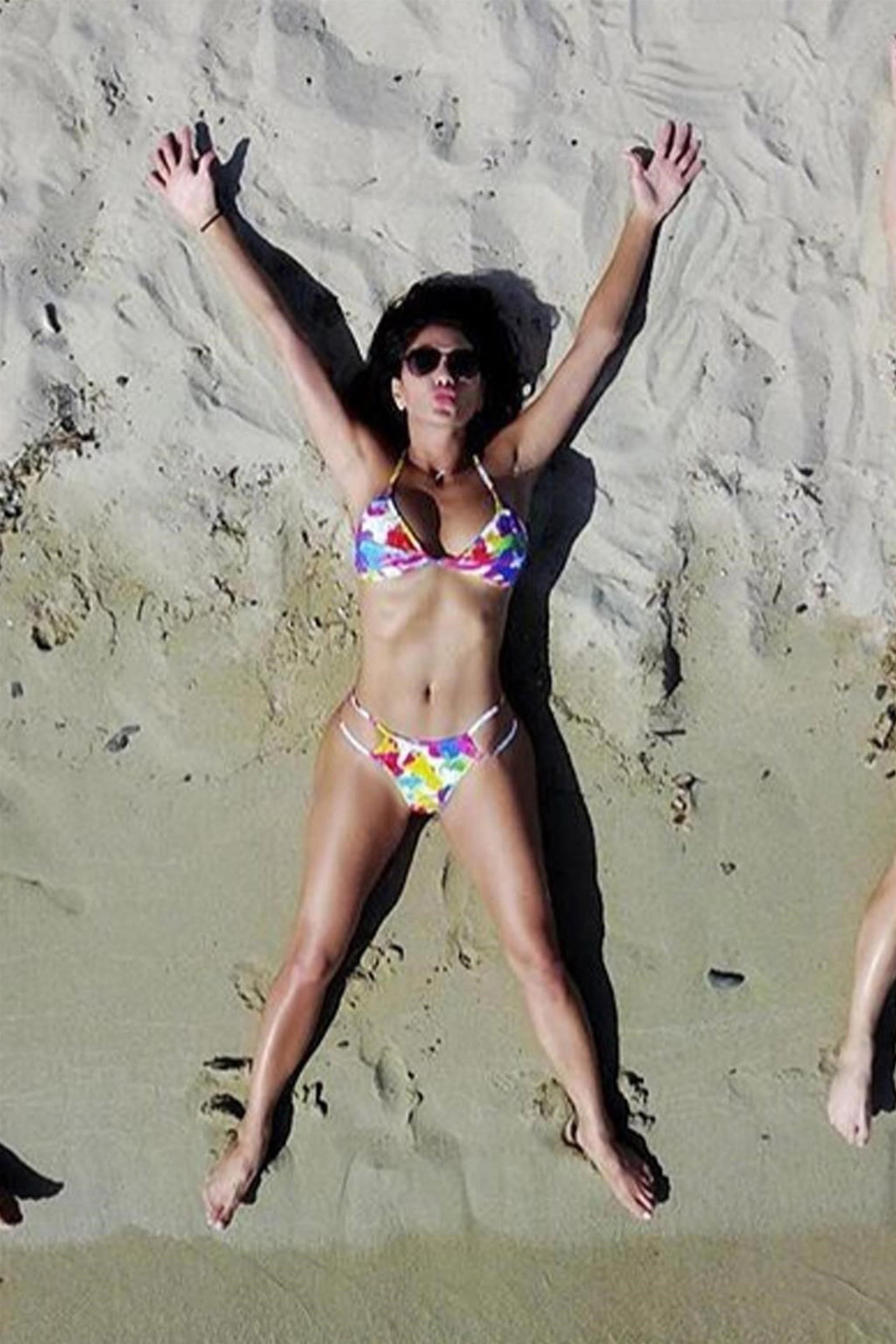 Nicole Scherzinger in Bikini on the beach in Mykonos | GotCeleb