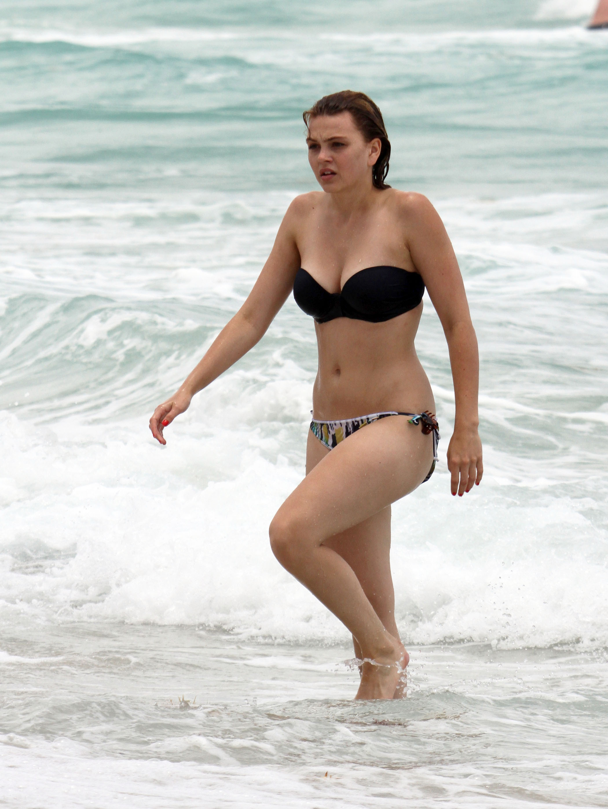 Aimee Teegarden - Bikini at a Miami beach. 