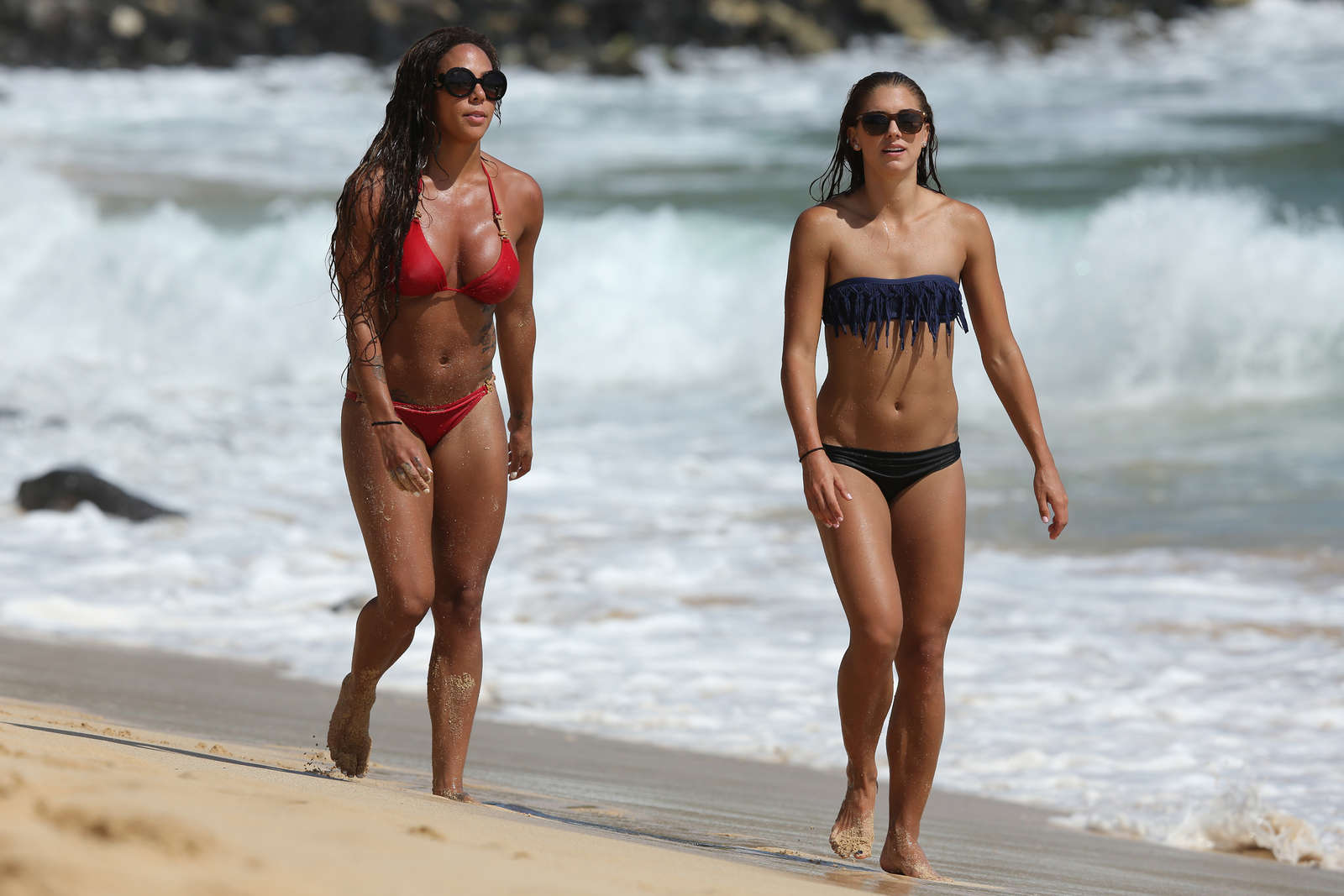 Alex Morgan and Sydney Leroux - Bikini at a beach in Hawaii. 