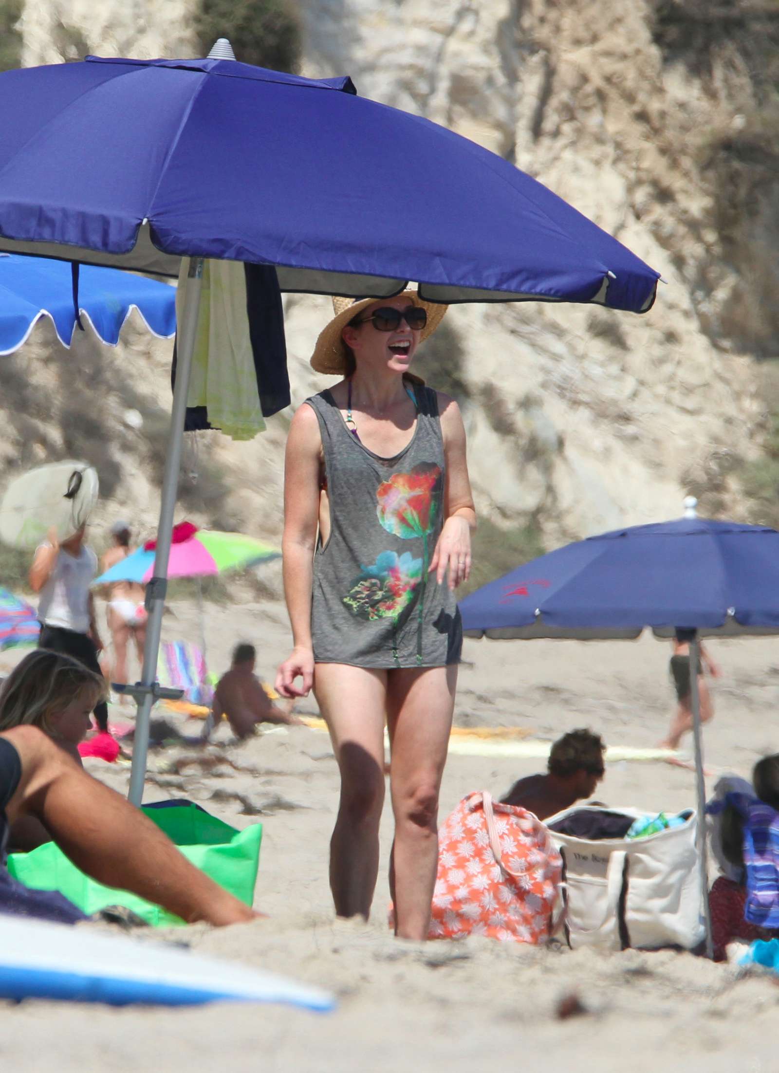 Alyson Hannigan - Wearing Bikini - Malibu Beach. 
