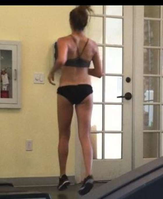 Alyson Stoner in a bikini working out. 