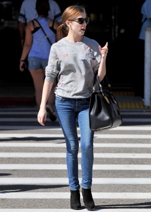 Anna Kendrick in Jeans at LAX Airport in LA