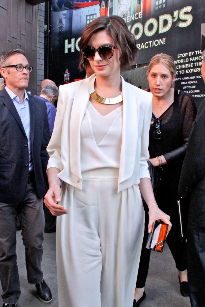 Anne Hathaway at Matthew McConaughey Hollywood Walk of Fame ceremony