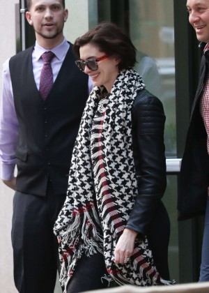 Anne Hathaway - Leaving her hotel in New York City