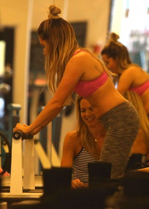 Ashley Tisdale in Leggings and Sports Bra Gym Workout in Studio City