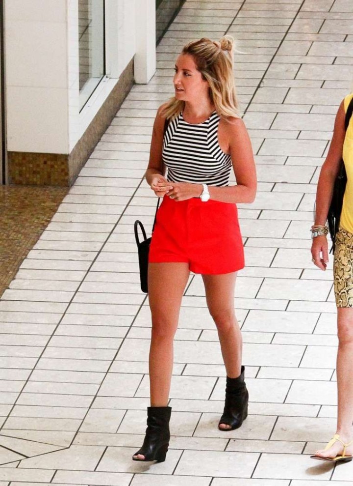 Ashley Tisdale in Red Short out in Beverly Hills