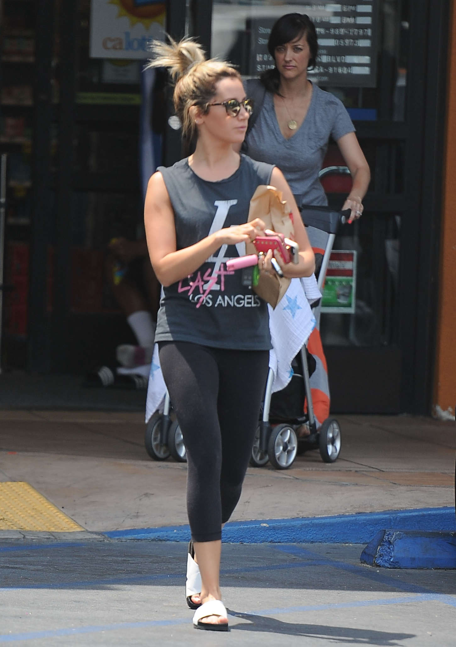 Ashley Tisdale in Spandex Leaving a Rite Aid in LA