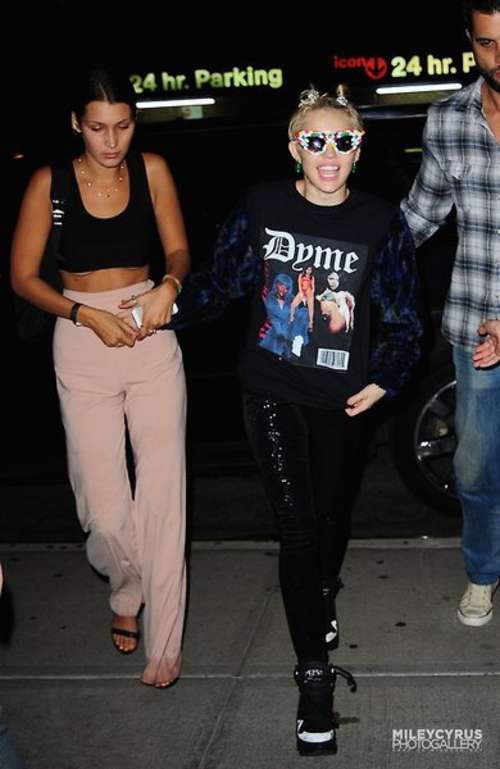 Bella Hadid & Miley Cyrus - Leaving Alexander Wang's After Party in NY