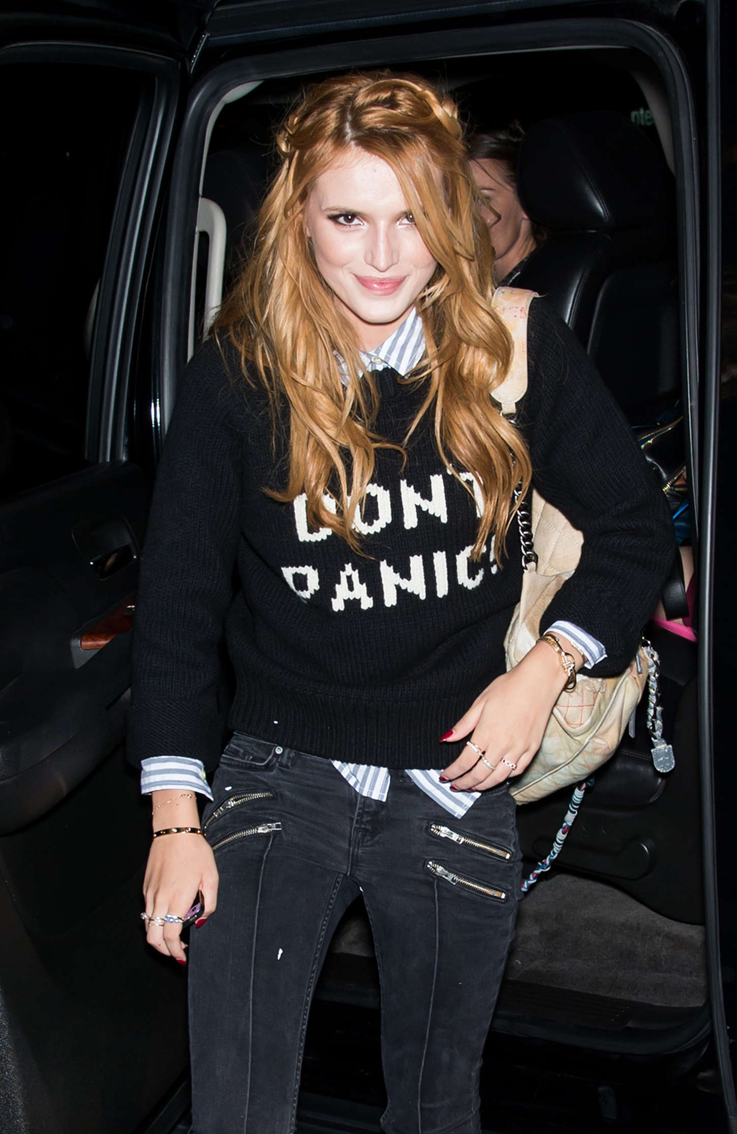 Bella Thorne in Tight Jeans Arriving at Empire Hotel in NYC