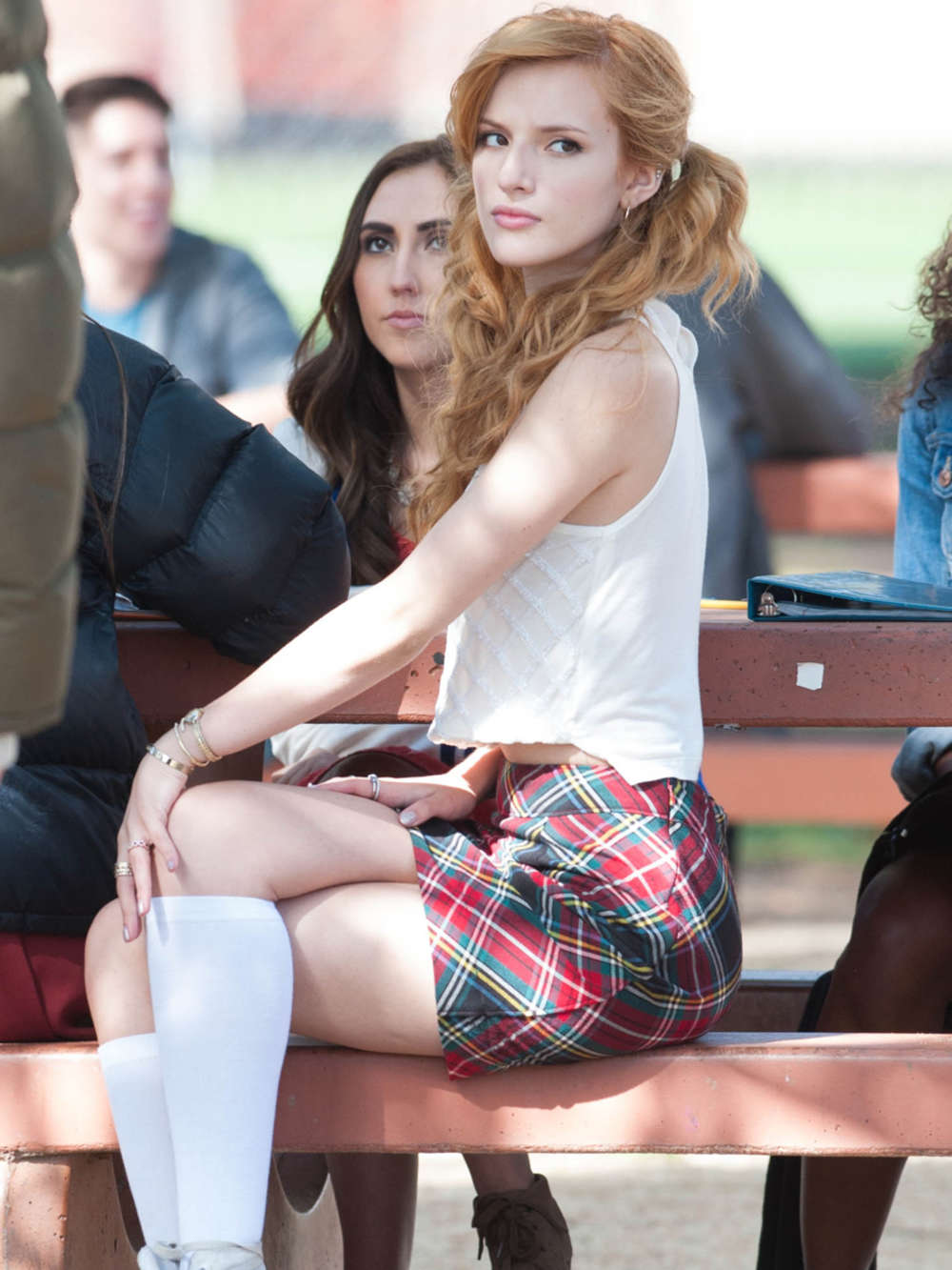 Bella Thorne 2014 : Bella Thorne in Mini Skirt – Mostly Ghostly 2 Set Photos -02