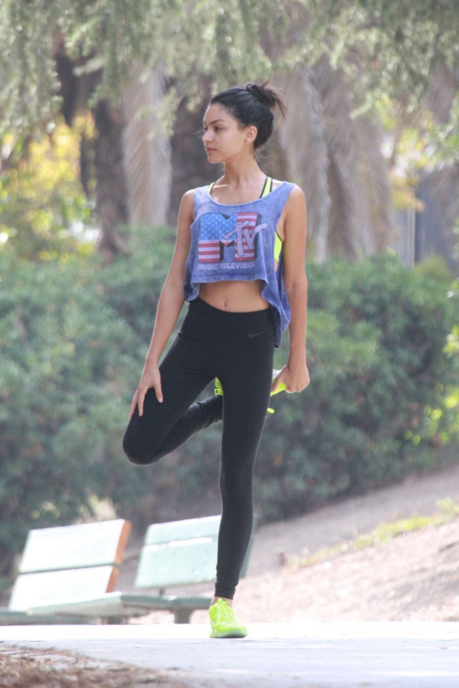 Bianca Santos in Tight Leggings - Workout in Los Angeles