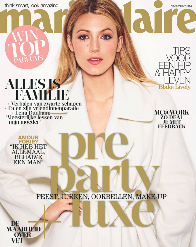 Blake Lively - Marie Claire Netherlands Magazine Cover (December 2014)