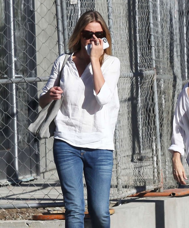 Cameron Diaz in Jeans Leaving Gracias Madre in West Hollywood