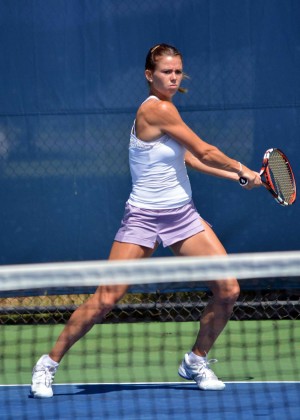 Camila Giorgi - Practice at the 2014 Connecticut Open