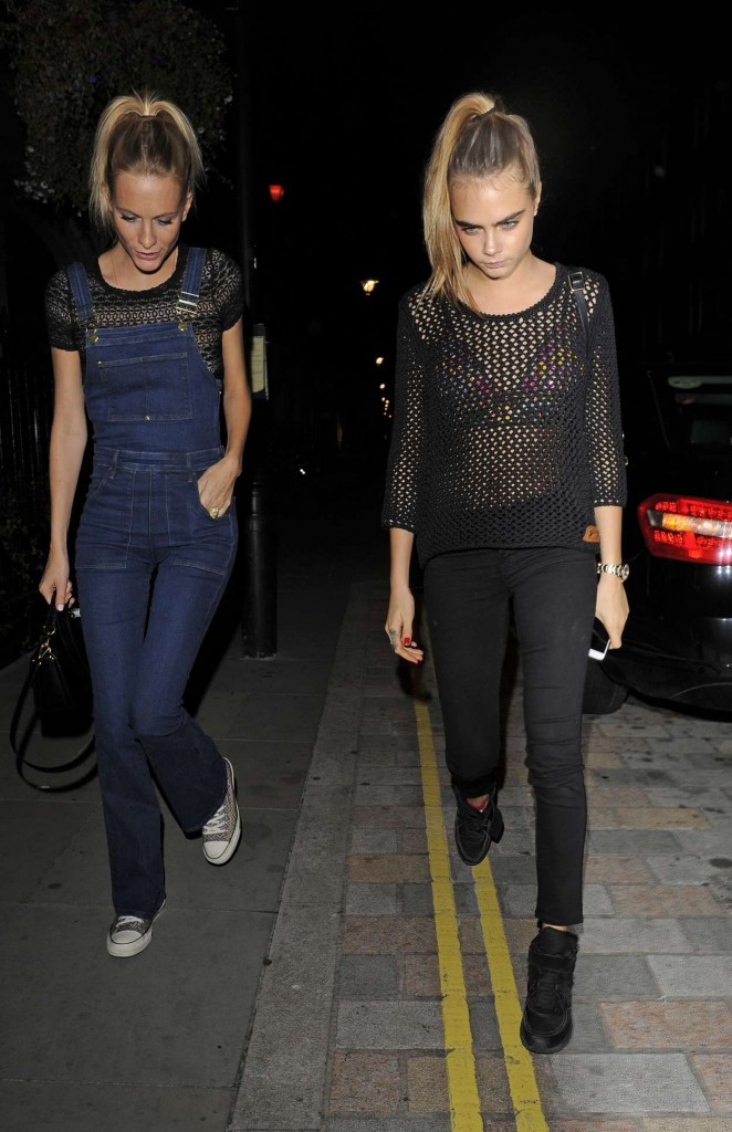Cara and Poppy Delevingne Going to Chiltern Firehouse in London