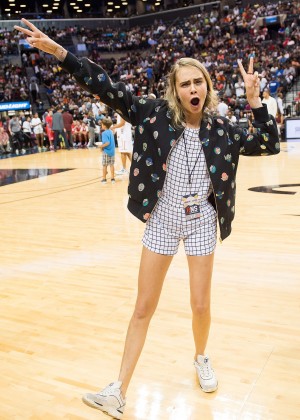 Cara Delevingne in shorts - 2014 Summer Classic Charity Basketball Game in NYC