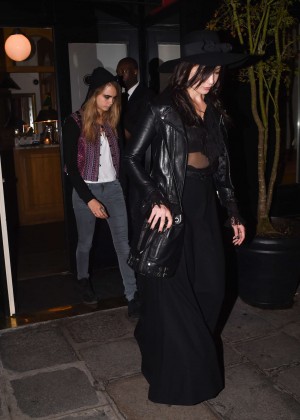 Cara Delevingne & Daisy Lowe - Night out Partying in Paris