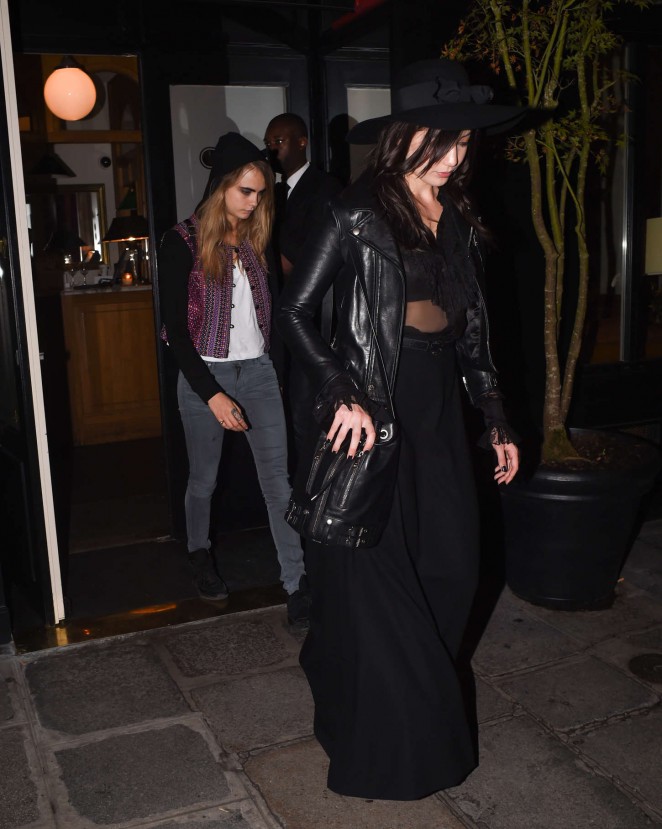Cara Delevingne & Daisy Lowe - Night out Partying in Paris