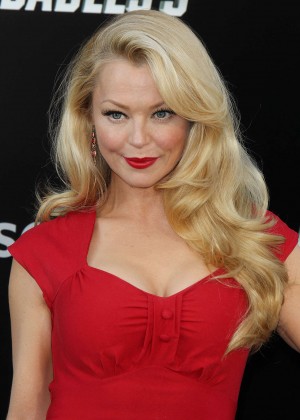 Charlotte Ross in tight red dress at "The Expendables 3" Premiere in Hollywood