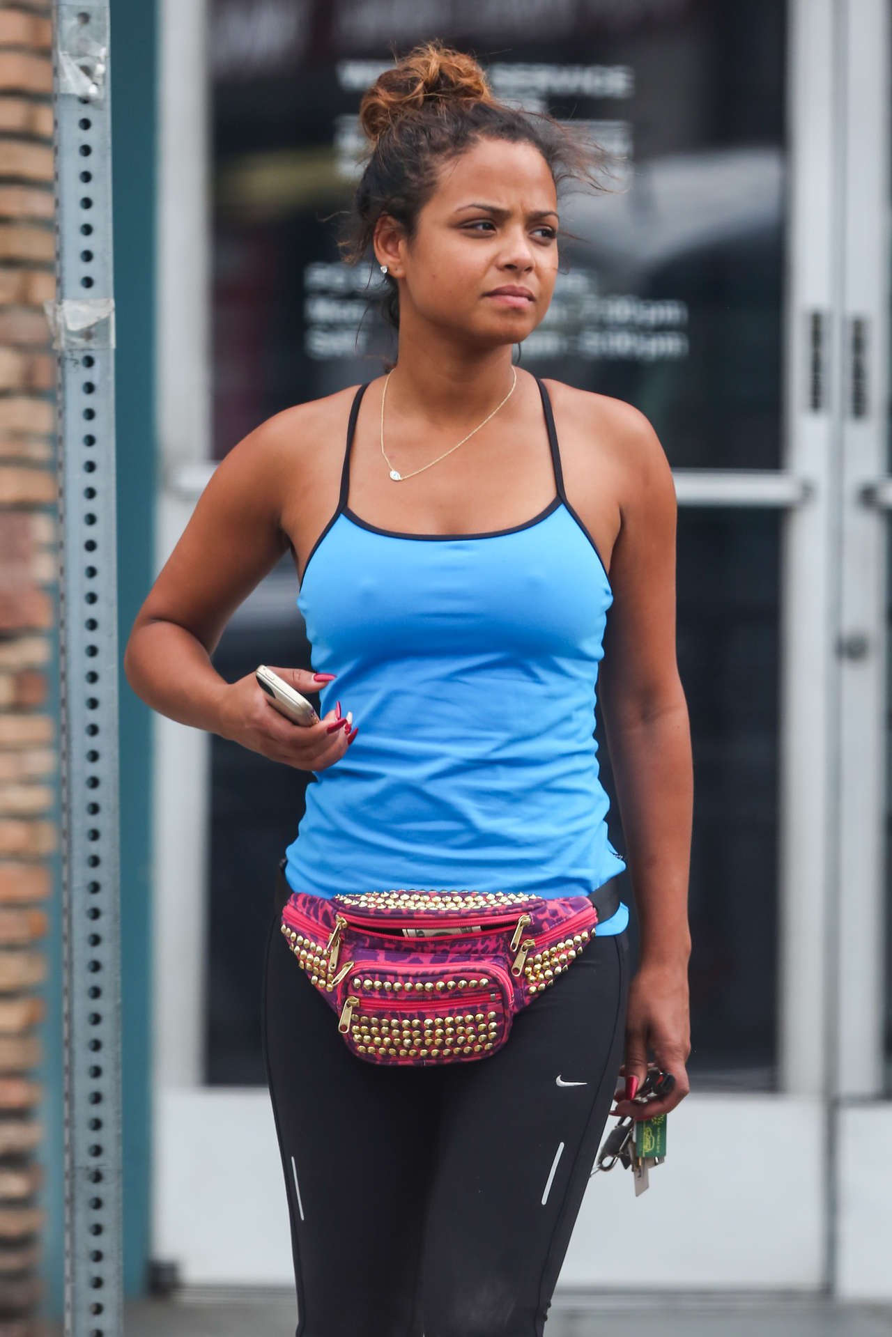 Christina Milian Spotted outside a gym in Sherman Oaks. 