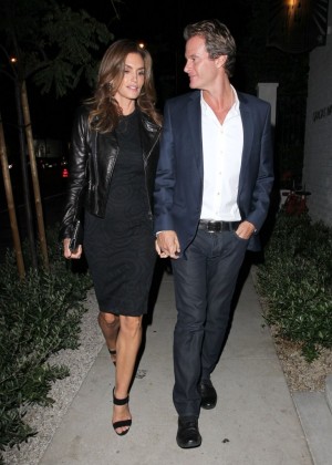 Cindy Crawford with husband at Gracias Madre Restaurant in West Hollywood